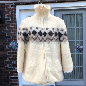 Vintage Hilda Ltd pure Virgin Wool Sweater Jacket